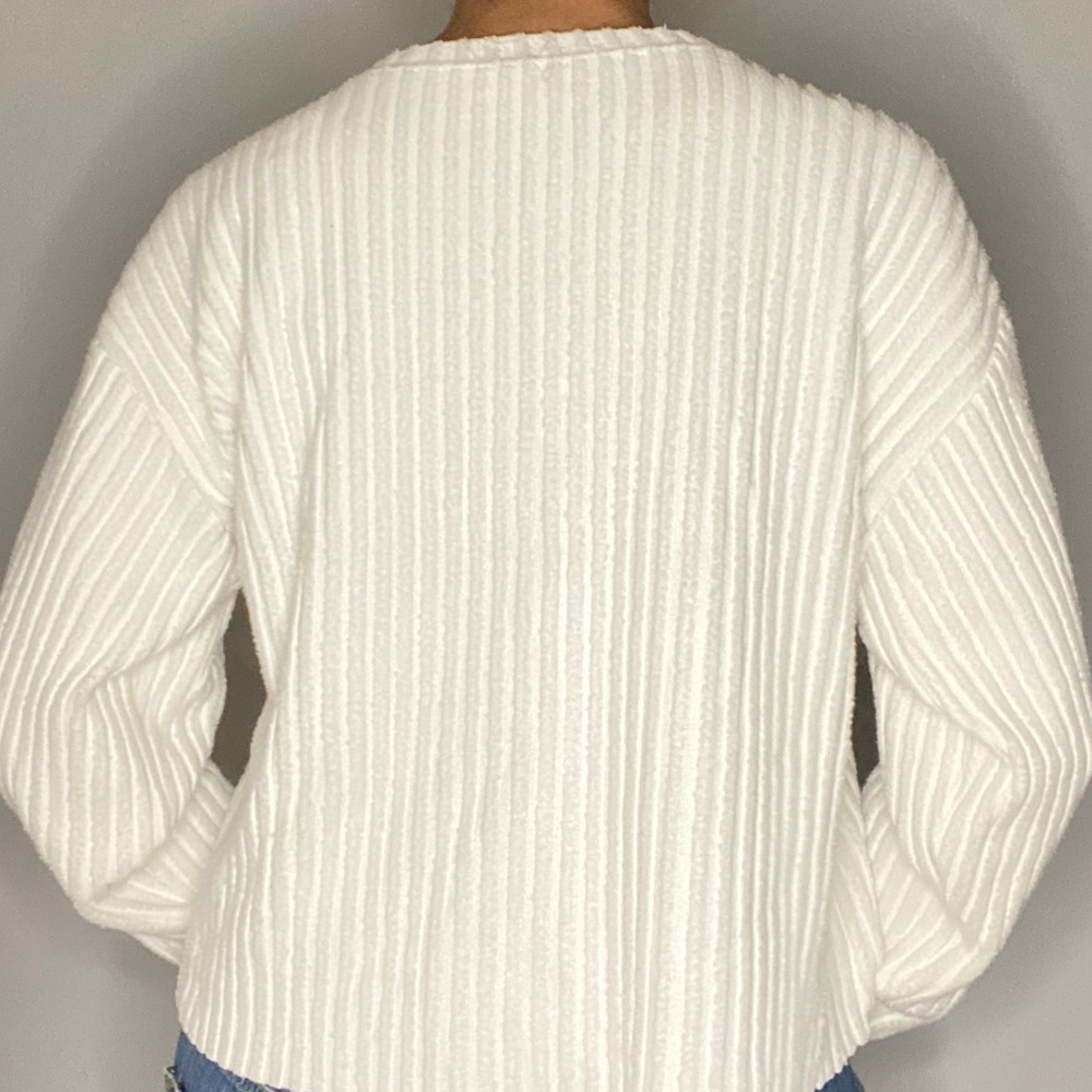 ZARA White Ribbed Sweater - Picture 3 of 4